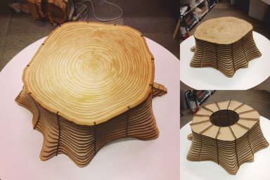 Макет "Стол-стул-стул в форме основания дерева" 0