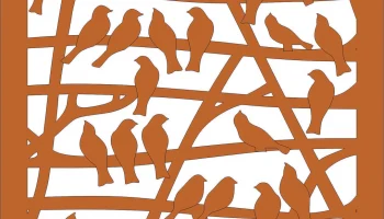 Перегородка с рисунком птиц