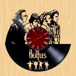 Макет "Шаблон настенных часов с виниловой пластинкой Beatles" 0