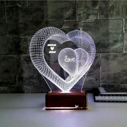 Макет "Два сердца 3d оптическая иллюзия лампа светодиодный ночник" 0