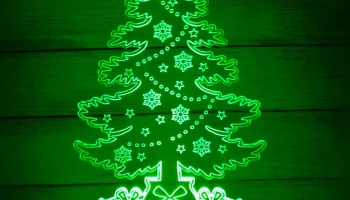 Макет "Рождественская елка 3d иллюзия лампа шаблон"