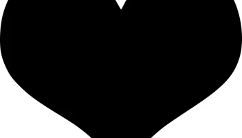 Макет "Черная иконка в виде сердца"