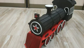 Макет "Деревянный поезд локомотив паровоз 3 мм svg файл"
