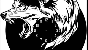 Настенные часы в форме волка