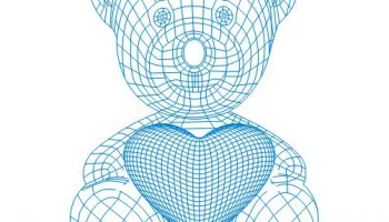 Макет "Плюшевый мишка с сердцем 3d иллюзионная лампа план"
