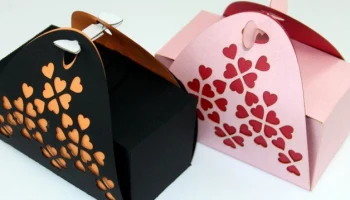 Макет "Шаблон подарочной коробки на день святого Валентина"