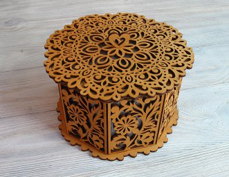 Макет "Деревянная декоративная восьмиугольная подарочная коробка для хранения ювелирных изделий" 0