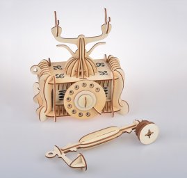 Макет "Старомодный телефон игрушка 3d деревянная модель" 1