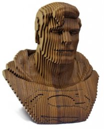 Макет "Скульптура головы супермена слоистая деревянная" 0