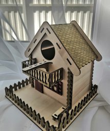 Макет "Деревянный уникальный декоративный птичий домик гнездо для домашних животных" 0