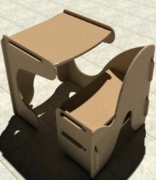 Макет "Детский стол со стулом учебный стол cnc маршрутизатор планы" 0