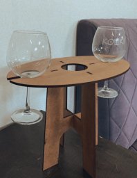 Макет "Винный стол держатель для бутылки вина и бокала" 0