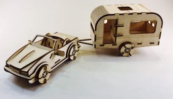 Деревянная модель каравана 3d