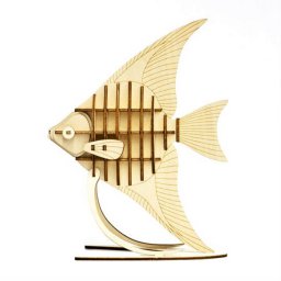 Макет "Деревянная рыба с гравировкой на подставке" 0