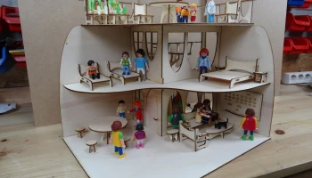 Макет "Современный дом деревянный кукольный домик 3мм игрушки для детей"