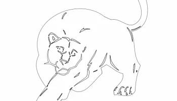 Макет "Животное-талисман большая кошка"