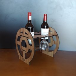 Макет "Деревянное колесо винная стойка держатель для бутылок стекло 6 мм фанера" 0