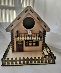 Макет "Деревянный уникальный декоративный птичий домик гнездо для домашних животных" 1