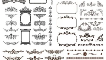 Набор каллиграфических элементов дизайна и декора страниц