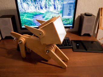 Макет "Милая деревянная собака дизайн регулируемая настольная лампа" 0