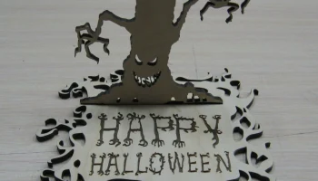Макет "Счастливый Хэллоуин стоя декора деревянный знак"