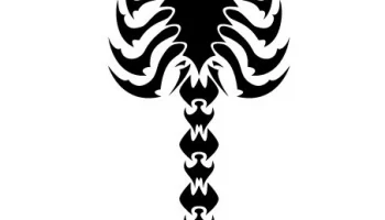 Племенной дизайн татуировки скорпиона