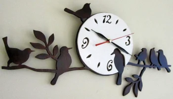 Макет "Настенные часы с птицами уникальный декор"