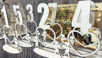 Деревянные стоячие номера свадебных столов 1-10