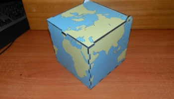 Макет "Коробка для карты мира"