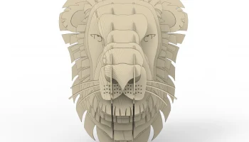 Макет "Декор стены в виде головы льва фанера 4 мм"