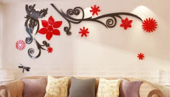 Макет "3d цветок акриловая наклейка на стену настенное украшение"