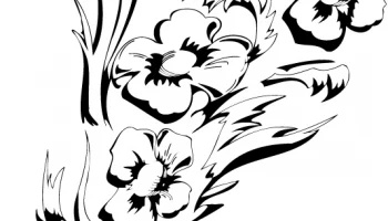 Макет "Черный белый цветок цветочный дизайн"