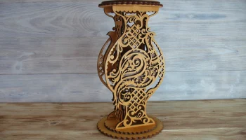 Макет "Декоративная ваза деревянная подставка для цветов"