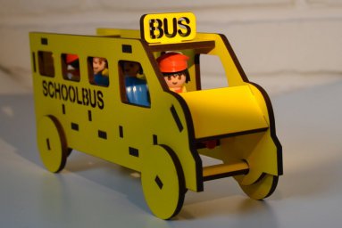 Макет "Деревянная игрушка школьный автобус" 0