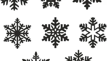 Макет "Новогодний набор иконок снежинок вектор"