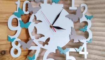 Макет "Декоративные настенные часы с бабочками" #9604427625