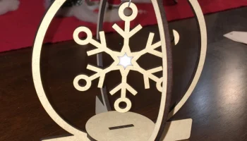 Макет "Подвесной орнамент из снежинок стоящая снежинка svg файл"