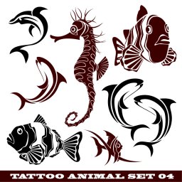 Макет "Векторный набор татуировок животных" 0