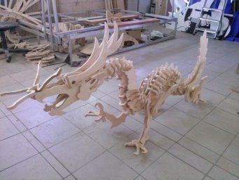 Макет "Деревянный динозавр 3d пазл" 0