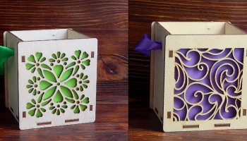 Макет "Шаблон деревянной декоративной подарочной коробки"