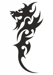 Макет "Китайская племенная татуировка дракона вектор" 0