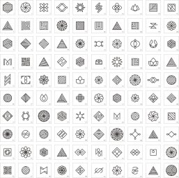 Макет "Набор геометрических готовых логотипов" 0