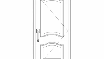 Макет "Дизайн деревянной одностворчатой двери"