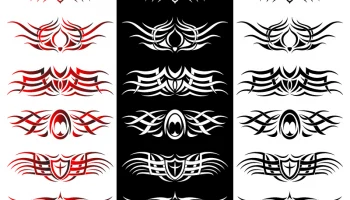 Макет "Набор из 24 племенных татуировок"