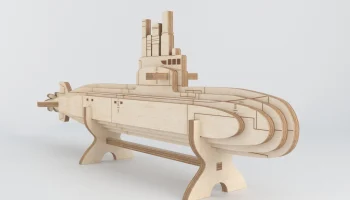 Макет "Деревянная модель подводной лодки"