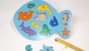 Макет "Деревянная рыба прищепка головоломка развивающая игрушка морское существо прищепка головоломк