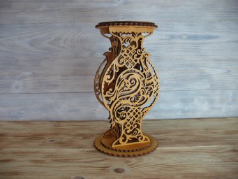 Макет "Декоративная ваза деревянная подставка для цветов" 0