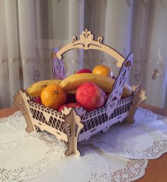 Макет "Деревянная декоративная корзина для фруктов" 0