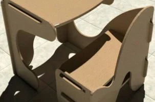Макет "Детский стол со стулом учебный стол cnc маршрутизатор планы"