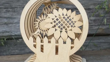 Макет "Деревянный многослойный 3d декор стола"
